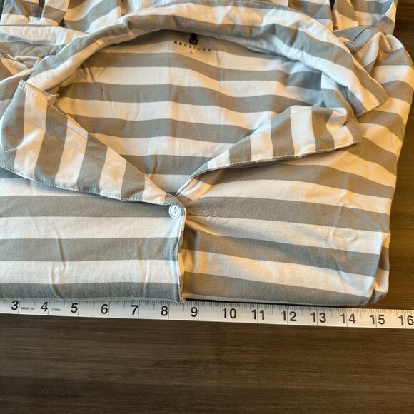 Recliner NYC Womens Pajama Shirt Dress Twilight Stripe Long Sleeve Size Large - Picture 8 of 9